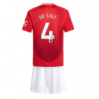 Fotbalové Dres Manchester United Matthijs de Ligt #4 Dětské Domácí 2024-25 Krátký Rukáv (+ trenýrky)